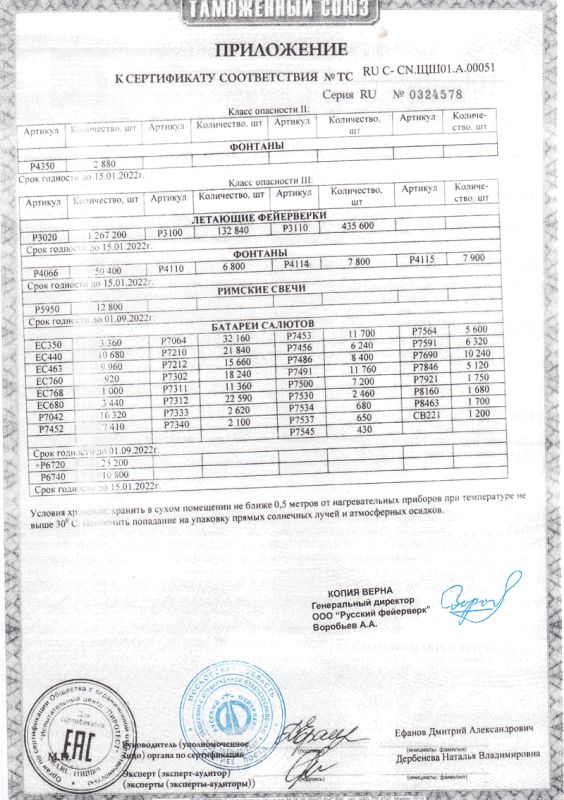 Сертификат соответствия № 0324578  - Жуков | zhukov.salutsklad.ru 